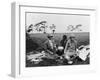 Three Women Having a Picnic in a Field, 1920s-null-Framed Photographic Print