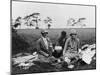 Three Women Having a Picnic in a Field, 1920s-null-Mounted Photographic Print