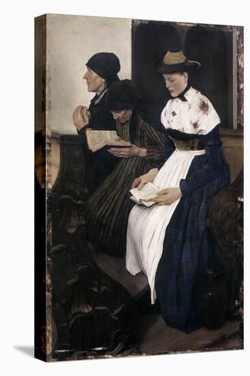 Three Women in Church-Wilhelm Leibl-Stretched Canvas