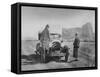 Three Women in Classic 1920's Attire Admiring View at "Enchanted Mesa"-Paul Popper-Framed Stretched Canvas