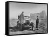 Three Women in Classic 1920's Attire Admiring View at "Enchanted Mesa"-Paul Popper-Framed Stretched Canvas