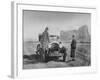 Three Women in Classic 1920's Attire Admiring View at "Enchanted Mesa"-Paul Popper-Framed Photographic Print