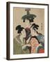 Three Women in Fashionable Hats-Kitagawa Utamaro-Framed Art Print