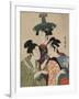 Three Women in Fashionable Hats-Kitagawa Utamaro-Framed Art Print