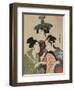 Three Women in Fashionable Hats-Kitagawa Utamaro-Framed Art Print