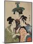 Three Women in Fashionable Hats-Kitagawa Utamaro-Mounted Art Print