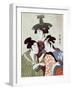 Three Women, Japanese Wood-Cut Print-Lantern Press-Framed Art Print