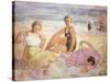 Three Women on the Beach-Henri Lebasque-Stretched Canvas