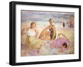 Three Women on the Beach-Henri Lebasque-Framed Giclee Print