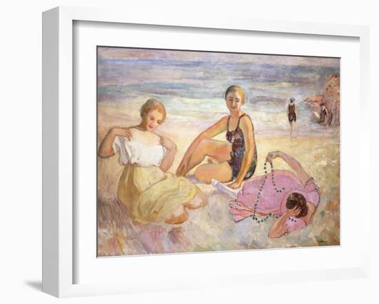 Three Women on the Beach-Henri Lebasque-Framed Giclee Print