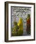 Three Women Pilgrims in Saris Making Puja Celebration in the Pichola Lake at Sunset, Udaipur, India-Eitan Simanor-Framed Photographic Print