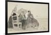 Three Women Seated on Chairs on a Beach-Eugene Louis Boudin-Framed Giclee Print