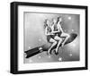 Three Women Sitting on Rocket-null-Framed Art Print