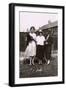 Three Women with a Dog and Tortoises in a Garden-null-Framed Photographic Print