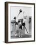 Three Women with Basketball in the Air-Everett Collection-Framed Photographic Print