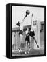 Three Women with Basketball in the Air-Everett Collection-Framed Stretched Canvas