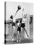 Three Women with Basketball in the Air-Everett Collection-Stretched Canvas