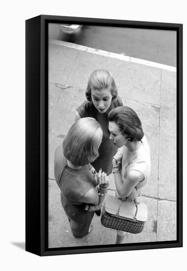 Three Women with Page Boy Hair Styles, New York, 1955-Nina Leen-Framed Stretched Canvas