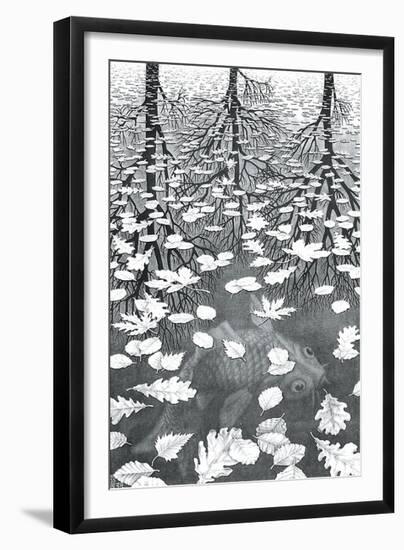 Three Worlds-M^ C^ Escher-Framed Art Print