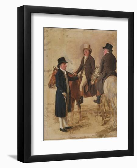 Three Worthies of the Turf at Newmarket, C.1804: John Hilton, Judge of the Canvas)-Benjamin Marshall-Framed Giclee Print