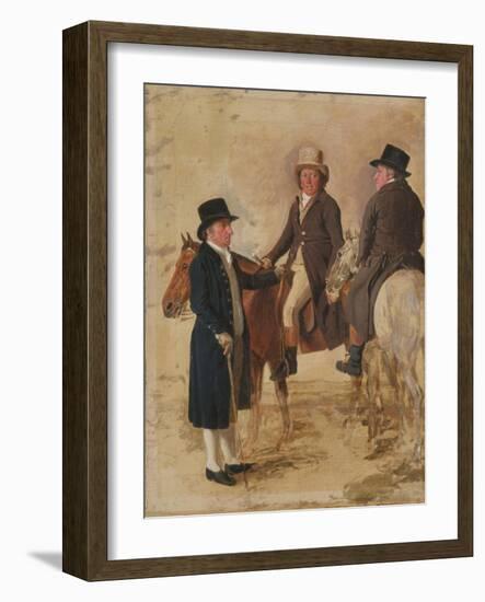 Three Worthies of the Turf at Newmarket, C.1804: John Hilton, Judge of the Canvas)-Benjamin Marshall-Framed Giclee Print