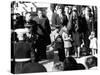 Three Year Old John F Kennedy Jr Salutes His Father's Flag Draped Coffin after Funeral Mass-null-Stretched Canvas