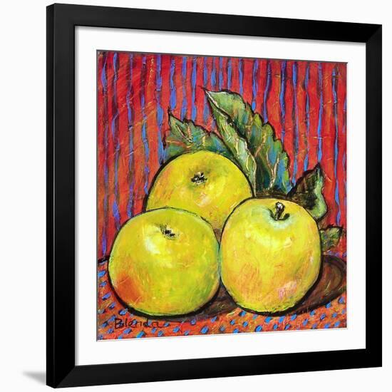 Three Yellow Apples-Blenda Tyvoll-Framed Art Print