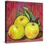 Three Yellow Apples-Blenda Tyvoll-Stretched Canvas