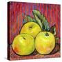 Three Yellow Apples-Blenda Tyvoll-Stretched Canvas