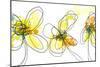 Three Yellow Flowers-Jan Weiss-Mounted Art Print