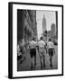 Three Young Businessmen Wearing Bermuda Shorts as They Walk Along Fifth Ave. During Lunchtime-Lisa Larsen-Framed Photographic Print