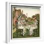 Three Young Girls Having a Tea Party-Kate Greenaway-Framed Art Print