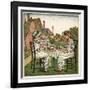 Three Young Girls Having a Tea Party-Kate Greenaway-Framed Art Print