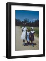 Three Young Girls in Collared Dresses, Edisto Island, South Carolina, 1956-Walter Sanders-Framed Photographic Print