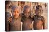 Three young Himba buddies, Opuwo, Namibia.-Wendy Kaveney-Stretched Canvas