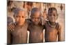 Three young Himba buddies, Opuwo, Namibia.-Wendy Kaveney-Mounted Photographic Print