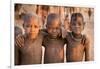 Three young Himba buddies, Opuwo, Namibia.-Wendy Kaveney-Framed Photographic Print