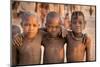 Three young Himba buddies, Opuwo, Namibia.-Wendy Kaveney-Mounted Photographic Print