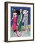 Three Young Ladies in Evening Outfits by Worth-null-Framed Art Print