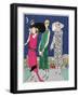 Three Young Ladies in Evening Outfits by Worth-null-Framed Art Print