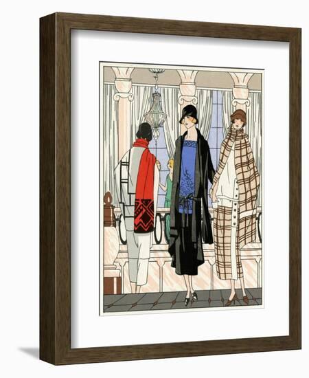 Three Young Ladies in Outfits by Drecoll-null-Framed Art Print