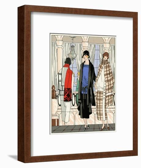 Three Young Ladies in Outfits by Drecoll-null-Framed Art Print