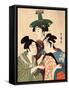 Three Young Men or Women, Between 1780 and 1806-Kitagawa Utamaro-Framed Stretched Canvas