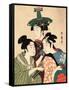 Three Young Men or Women, Between 1780 and 1806-Kitagawa Utamaro-Framed Stretched Canvas