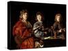 Three Young Musicians, c.1630-Antoine Le Nain-Stretched Canvas