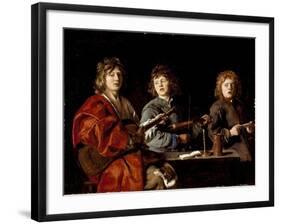 Three Young Musicians, c.1630-Antoine Le Nain-Framed Giclee Print