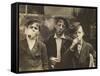 Three Young Newsboys Smoking, Saint Louis, Missouri, USA, circa 1910-Lewis Wickes Hine-Framed Stretched Canvas