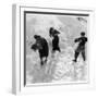 Three Young People Enjoying a Snow Fight-null-Framed Photographic Print