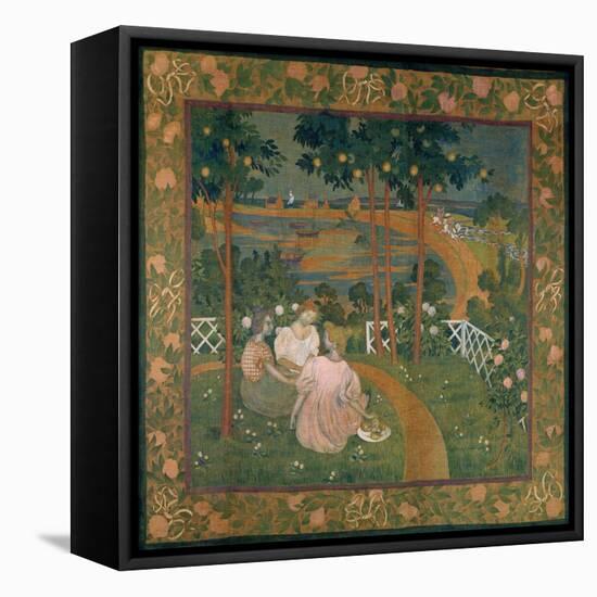 Three Young Princesses Or, in the Bois D'Amour, Design for a Tapesty, C. 1898-Maurice Denis-Framed Stretched Canvas