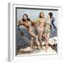 Three Young Women Wearing Bikinis Late 50's - Early 60's Colourized Document-null-Framed Photo